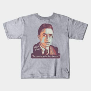 Albert Camus Portrait and Quote Kids T-Shirt